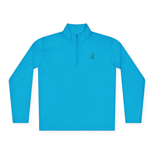 Blue Zip Quarter-Zip Pullover with Small Logo