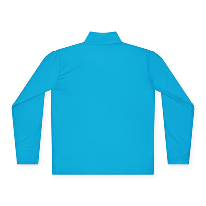 Blue Zip Quarter-Zip Pullover with Small Logo