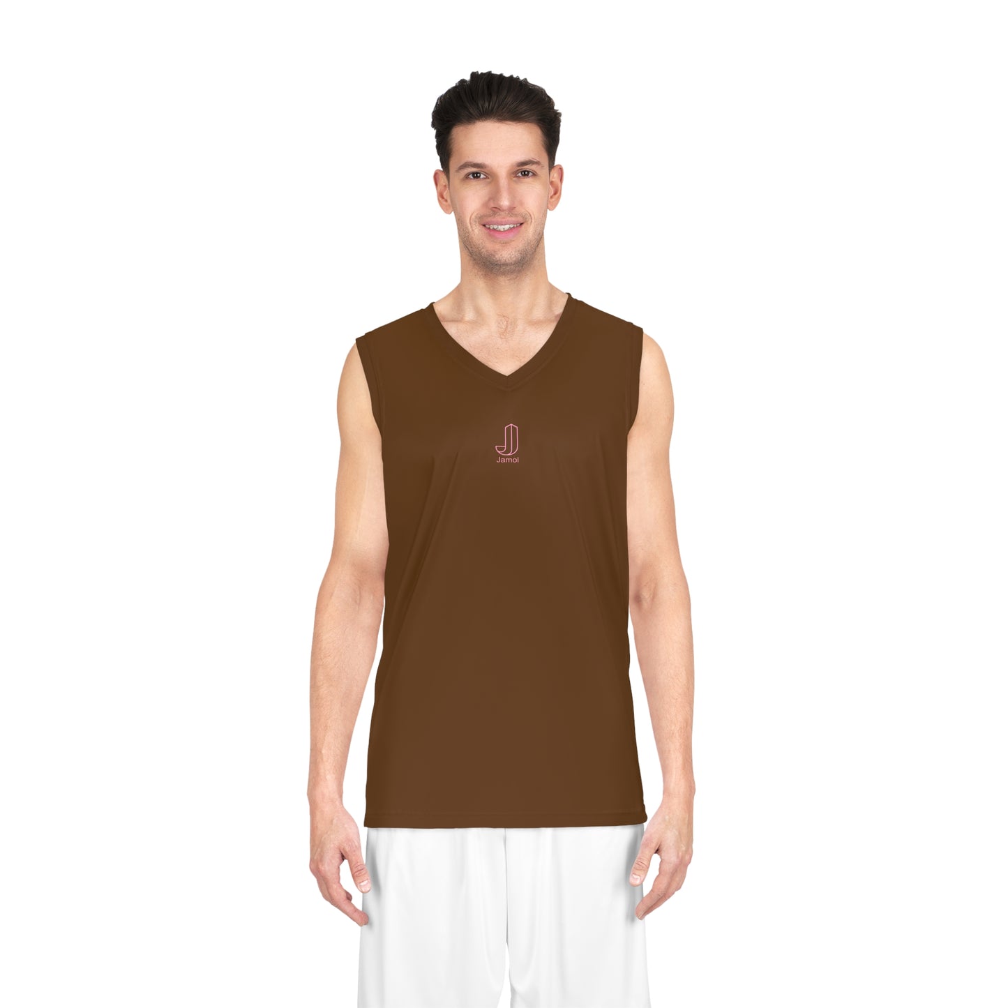 Jamol Basketball Jersey Brown with Pink  Logo