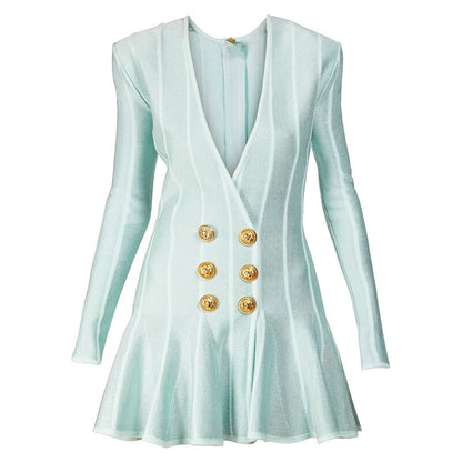 Jamol Tweed Dress With Gold-Tone Buttons