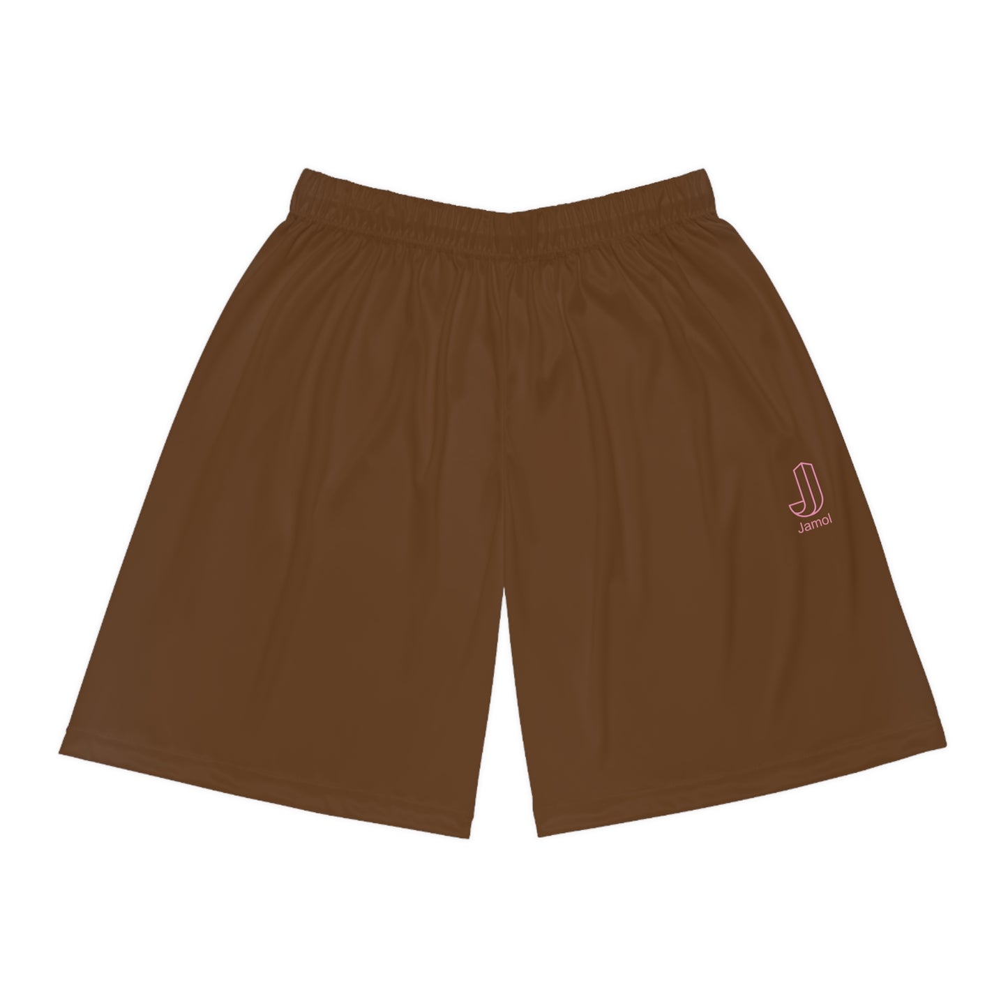 Logo Basketball Shorts - Brown Pink Design