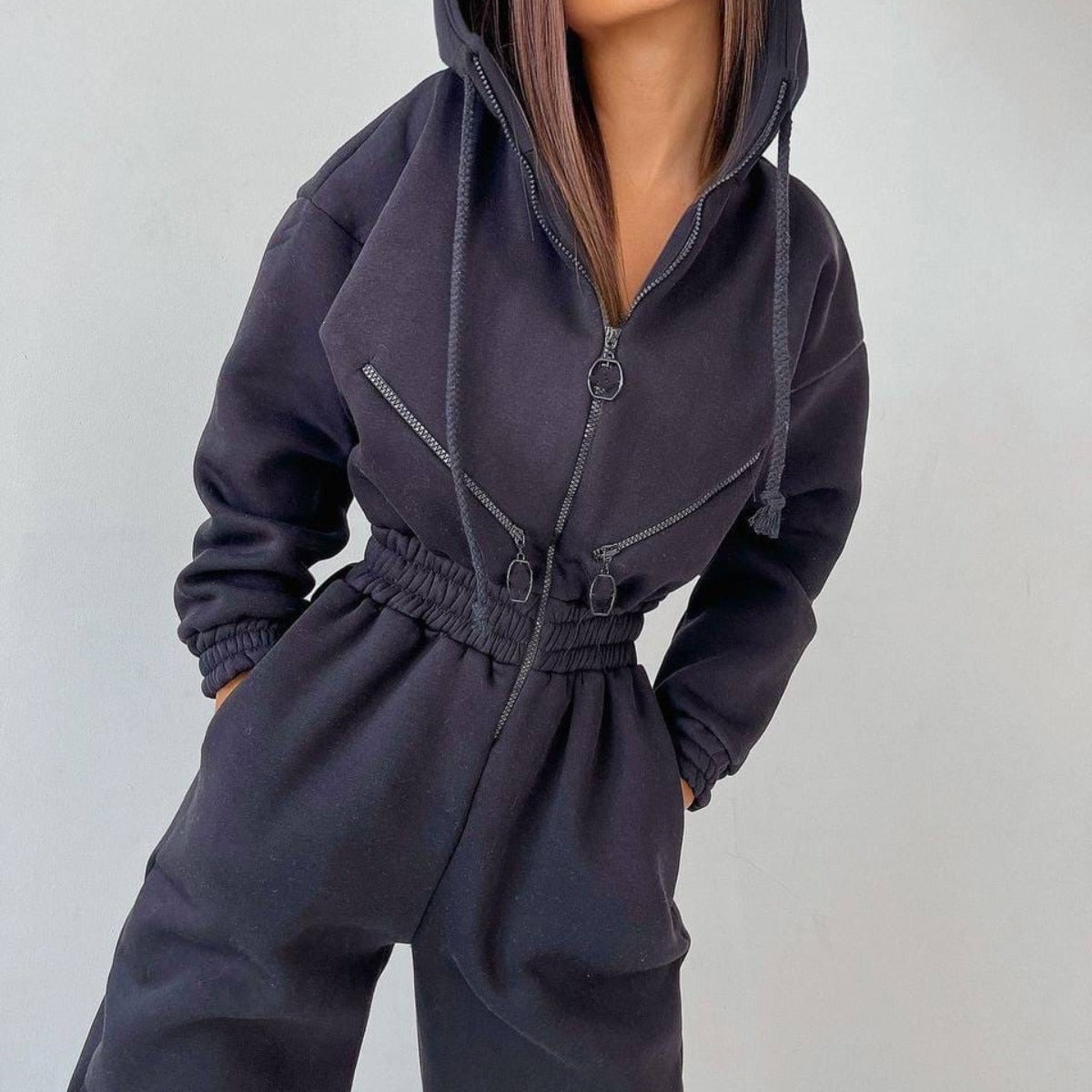 Jamol Sports Casual Women's Hooded Jumpsuit